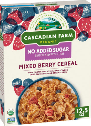 Cascadian Farm Organic Mixed Berry Cereal, No Added Sugar, 12.5 oz
