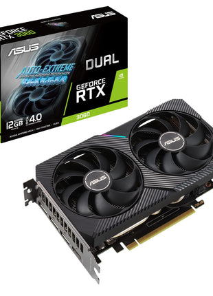 ASUS Dual NVIDIA GeForce RTX 3060 V2 OC Edition 12GB GDDR6 Gaming Graphics Card (PCIe 4.0, 12GB GDDR6 Memory, HDMI 2.1, DisplayPort 1.4a, 2-Slot, Axial-tech Fan Design, 0dB Technology)