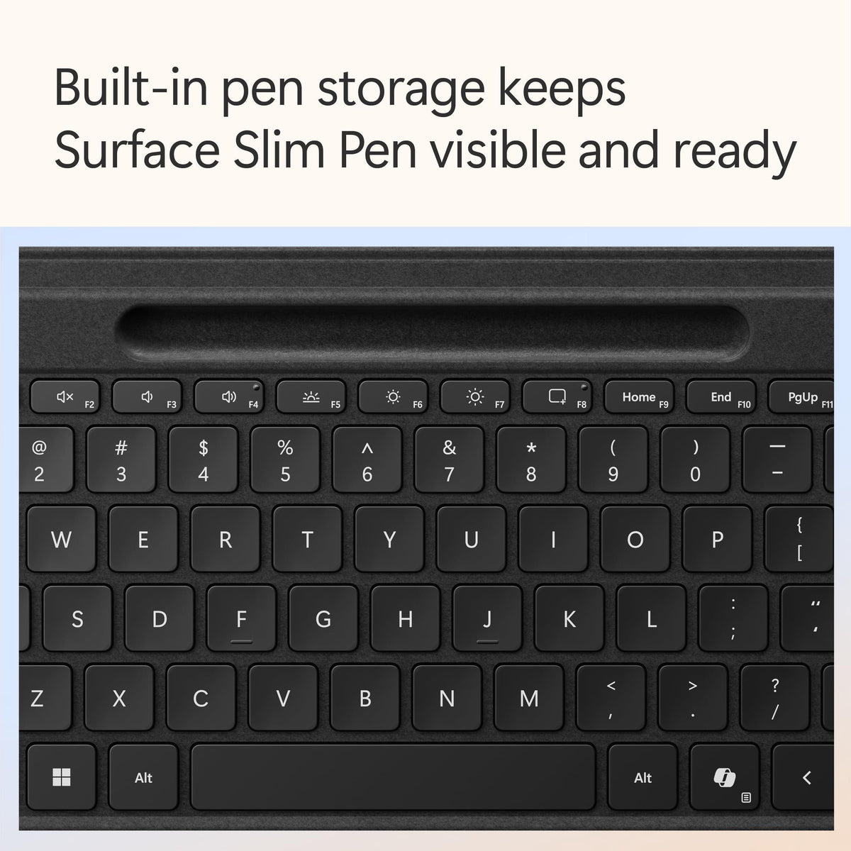Microsoft Surface Pro Flex Keyboard with Pen Storage Alcantara Keyboard for Surface Pro Copilot+ (11th Edition), Pro 9 and 8, Windows 11 Copilot+ PC, Black