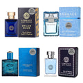 Versace Cologne for Men Set of 4 Mini Eros, Pour Homme, Dylan Blue, Eau Fraiche Perfume for Men Fragrance Sampler Set - Designer Mens Cologne Samples (4 Count, 0.17 oz)