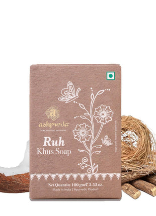 Ashpveda Ayurvedic Khus & Aloevera Bath Soap Herbal Cleanser, Gentle Skin Care, Natural Scent, Nourishing Bathing Bar for Skin Refreshment and Rejuvenation (100gm)