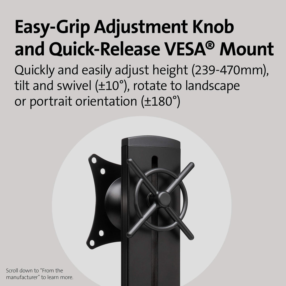 Kensington SmartFit Space Saving Single Monitor Arm (K55512WW)