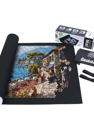 Becko US Puzzle Mat Roll Up with Drawstring Storage Bag, Felt Rollup Mat for Easy Transport & Storage, Portable Puzzle Board Puzzles Saver Keeper for Jigsaw Puzzles Up to 1500 Pieces
