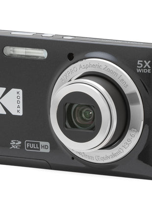 KODAK PIXPRO FZ55-BK 16MP CMOS Sensor Digital Camera 5X Optical Zoom 28mm Wide Angle 1080P Full HD Video 2.7 inch LCD Vlogging Camera (Black)
