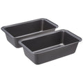 Amazon Basics Rectangular Baking Bread Loaf Pan, 9.5 x 5 Inch, Set of 2, Gray
