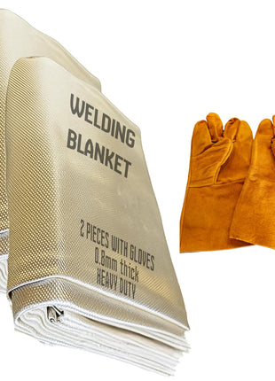 Supa Ant 6x8ft. Welding Blanket Fireproof (Pack of 2) - Heavy Duty Weld Fire Blanket Tools - Welders Cover for Men Curtain with Gloves - Large Welding Gear for Welder Accessories