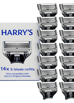Harry's Original Razor Blades for Men - 14 Count - Premium Razor Blade Refill Cartridges - German Engineered