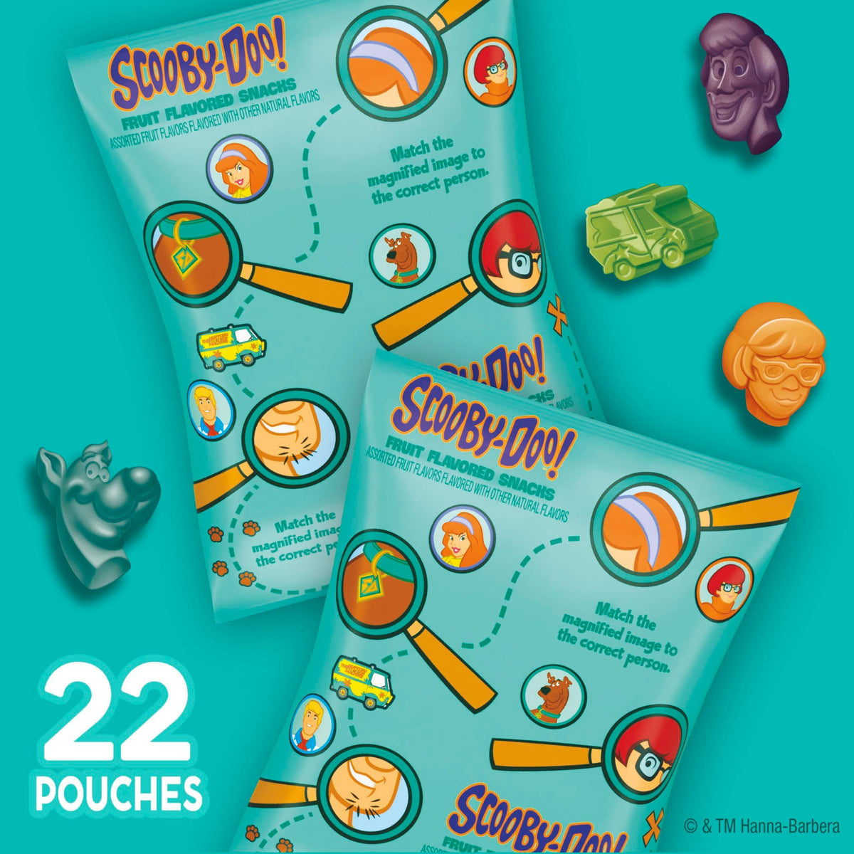 Scooby-Doo Fruit Flavored Snacks, Gluten Free, Kids Snacks, Value Pack, 22 Ct, 17.6 oz
