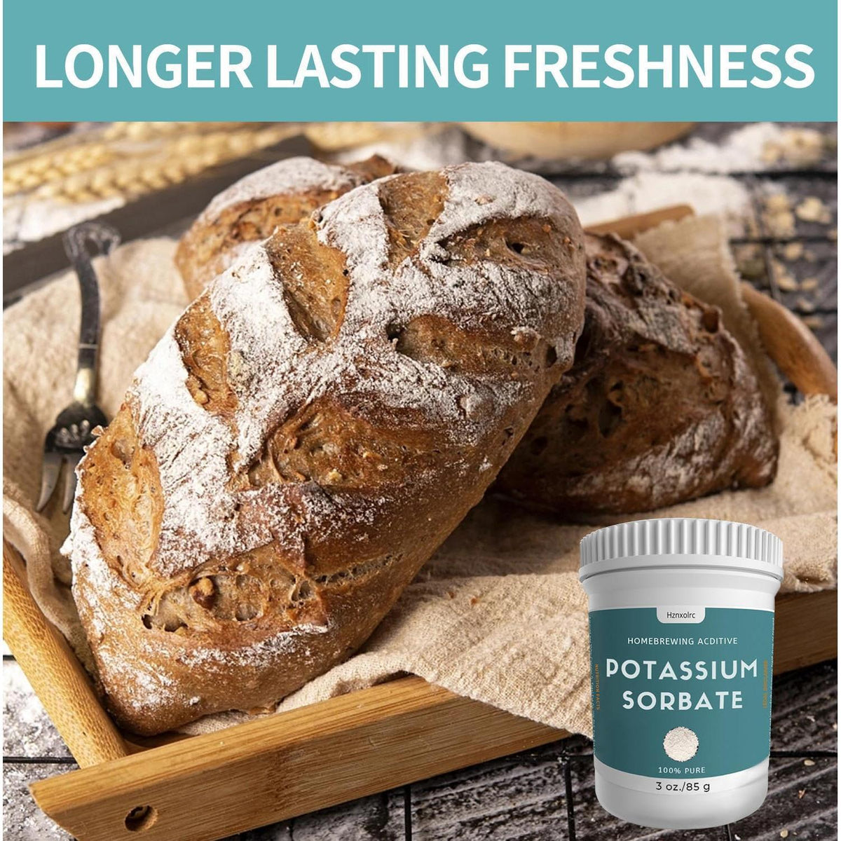 3 oz Potassium Sorbate Food Grade, 100% Pure, Premium Potassium Sorbate for Wine Making, Home Brewing, Cakes, Soft Candy, Cookies and More
