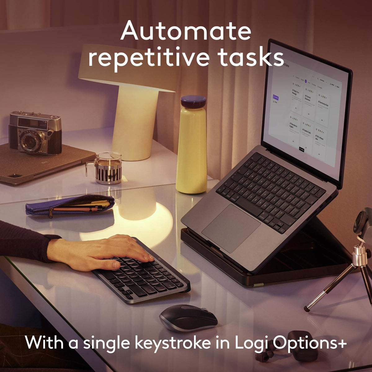 Logitech MX Keys Mini for Mac Minimalist Wireless Keyboard, Compact, Bluetooth, Backlit Keys, USB-C, Tactile Typing, Compatible with MacBook Pro,MacBook Air,iMac,iPad - Space Grey