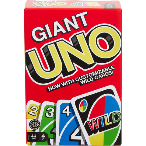 Mattel Games Giant UNO Card Game for Kid, Adult & Families, Color Blind Accessible & Customizable Large Deck