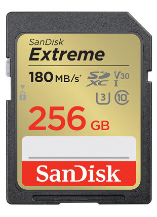 SANDISK 256GB Extreme SDXC UHS-I Memory Card - C10, U3, V30, 4K, UHD, SD Card - SDSDXVV-256G-GNCIN