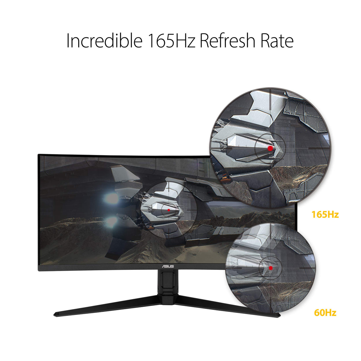 ASUS TUF 34 Inch Curved Gaming Monitor - WQHD (3440x1440), 165Hz, 1ms, Extreme Low Motion Blur, FreeSync Premium, Eye Care, Height Adjustable, DisplayHDR 400, DisplayPort, HDMI, USB - VG34VQL1B