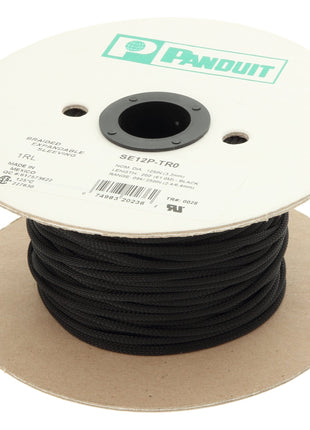 Panduit SE25PS-TR0 Pan-Wrap, Braided Expandable Sleeving Polyethylene Terephthalate, Black (200-Foot)