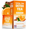 Total Tea SIimming Detox Tea Caffeine Free - 25 Day Detox - Herbal Tea with Chamomile, Hibiscus Tea & Ginger Root for Colon Cleanse – Natural Citrus & Cinnamon Herbal Tea for Digestive Health