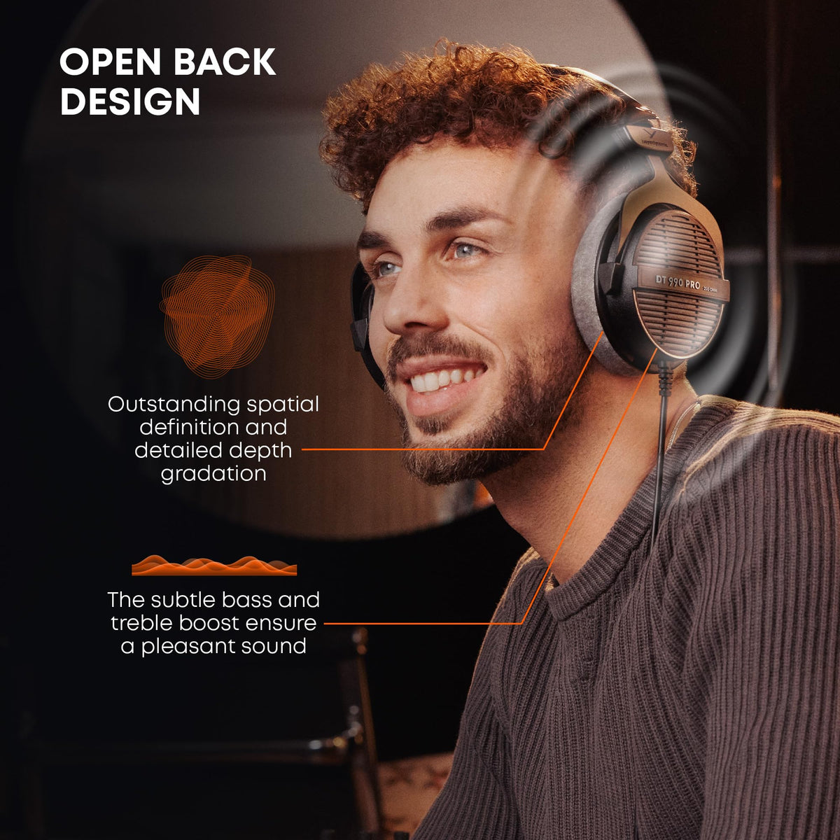 beyerdynamic DT 990 Pro 250 ohm Over-Ear Studio Headphones For Mixing, Mastering, and Editing
