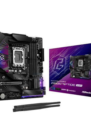 ASRock Z890M Riptide WiFi 6E Phantom Gaming Intel Core Ultra Z890 LGA1851 RL-ILM DDR5 9066 MHz 256 GB M.2 Micro ATX Motherboard