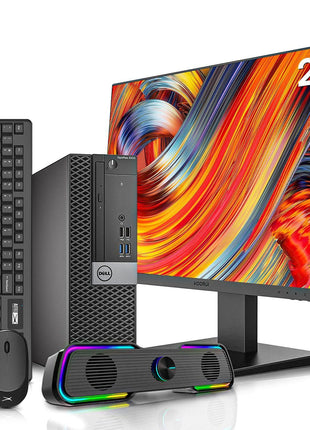 Dell OptiPlex 5050 Desktop Computers with 24" Monitor PC Bundle,Intel i7-6700 3.4GHz,32GB DDR4 Ram New 512GB M.2 NVMe SSD,Intel AX200 Built-in WiFi 6,Bluetooth 5.2,HDMI,Windows 11 Pro (Renewed)