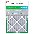Filterbuy 20x25x4 Air Filter MERV 8 (MPR 700) Dust Defense Replacement (1-Pack), Electrostatic Pleated HVAC AC Furnace Filters, Made in USA (Actual Size: 19.50 x 24.50 x 3.63)
