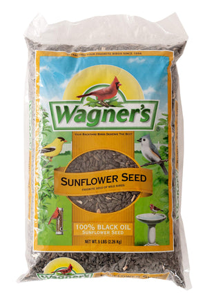 Wagner's 52023 Black Oil Sunflower Seed Wild Bird Food, 5-Pound Bag