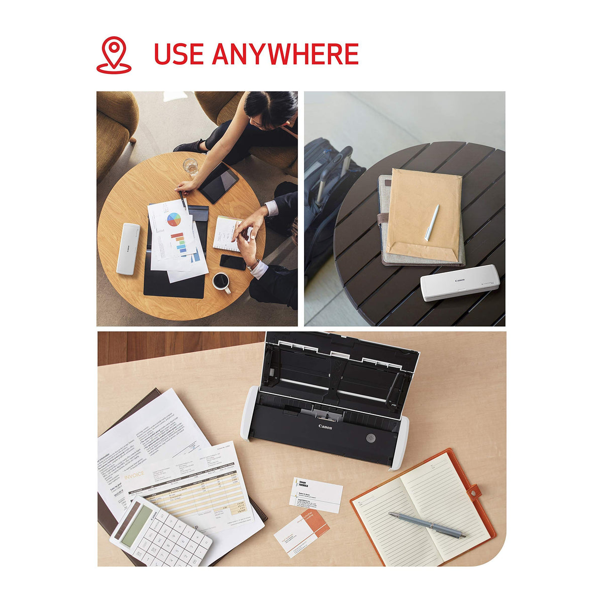Canon imageFORMULA R10 - Portable Document Scanner, USB Powered, Duplex Scanning, Document Feeder, Easy Setup, Convenient, Perfect for Mobile Users