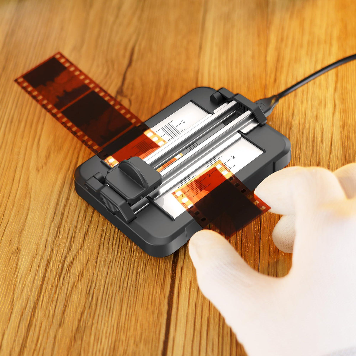 JJC Negative Slide Film Cutter for 35mm 120 Format Strip, 35mm Film Trimmer with 11-Level Brightness Adjustable LED Backlight Panel Support USB-C Charging and Graduated Mark for Clean Cutting