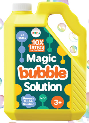 64 oz Iridescent Bubble Solution Refill | Non-Toxic Pre-Mix Bubble Refill Solution No Mixing or Measuring Required | Bubbles for Kids | Bubbles Bulk | Bubble Machine Solution | Giant Bubble Solution