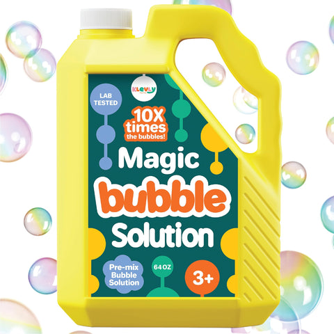 64 oz Iridescent Bubble Solution Refill | Non-Toxic Pre-Mix Bubble Refill Solution No Mixing or Measuring Required | Bubbles for Kids | Bubbles Bulk | Bubble Machine Solution | Giant Bubble Solution