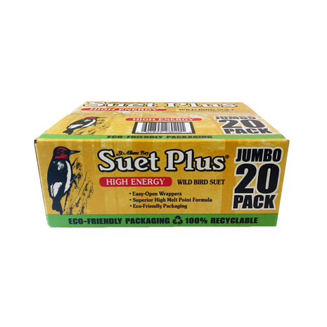ST. ALBANS BAY SUET PLUS High Energy Suet Cakes, 20 Pack of 11 oz. Suet Cakes for Wild Birds