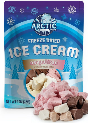 Arctic Farms Freeze Dried Ice Cream that Does Not Melt (Neapolitan, 1 Ounce)