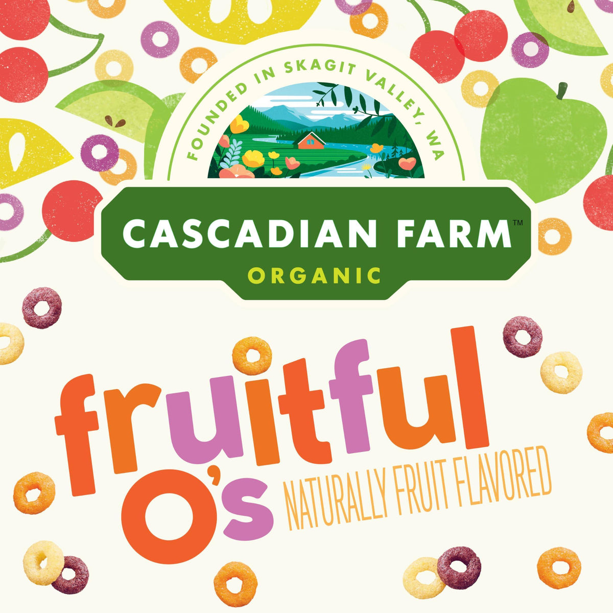 Cascadian Farm Organic Fruitful O's Breakfast Cereal, Gluten Free, Made With Whole Grain, 10.2 oz