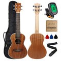 Kulana Deluxe Concert Ukulele, Mahogany Wood with Binding and Aquila Strings  Gig Bag