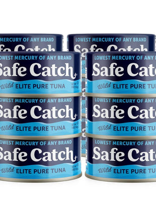 Safe Catch Canned Wild Tuna Fish, Wild Caught, Lowest Mercury, Gluten-Free, Kosher, Non-GMO, Whole30 Approved, Paleo, Keto Food, 5oz Can, 12-Pack