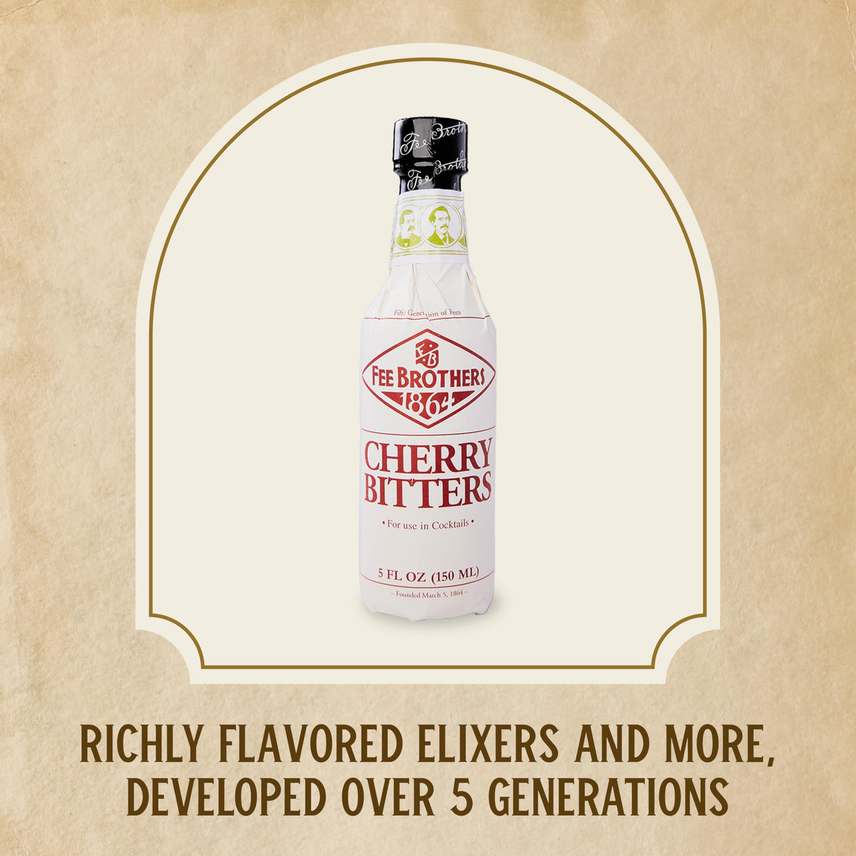 Fee Brothers Cherry Cocktail Bitters - Aromatic Cocktail Mixer & Concentrated Flavoring, Gluten Free, Vegan-Friendly, 5 fl oz