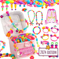 Orian Pop Beads Jewelry Making Kit for Girls, 550+ Piece Set, Pop Beads for Girls Ages 3 and Up, Fun and Colorful Snap Beads, Bracelet Making Kit, Necklaces and Rings. Great Colorful Unicorn Gift Bag