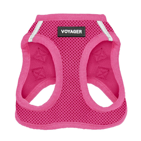 Best Pet Supplies Voyager Step-in Air Harness - All Weather Mesh, Reflective, No Pull Harness for Dogs, Cats - Secure with Hook & Loop Fastener, Buckle, Double D-Rings - Fuchsia, S