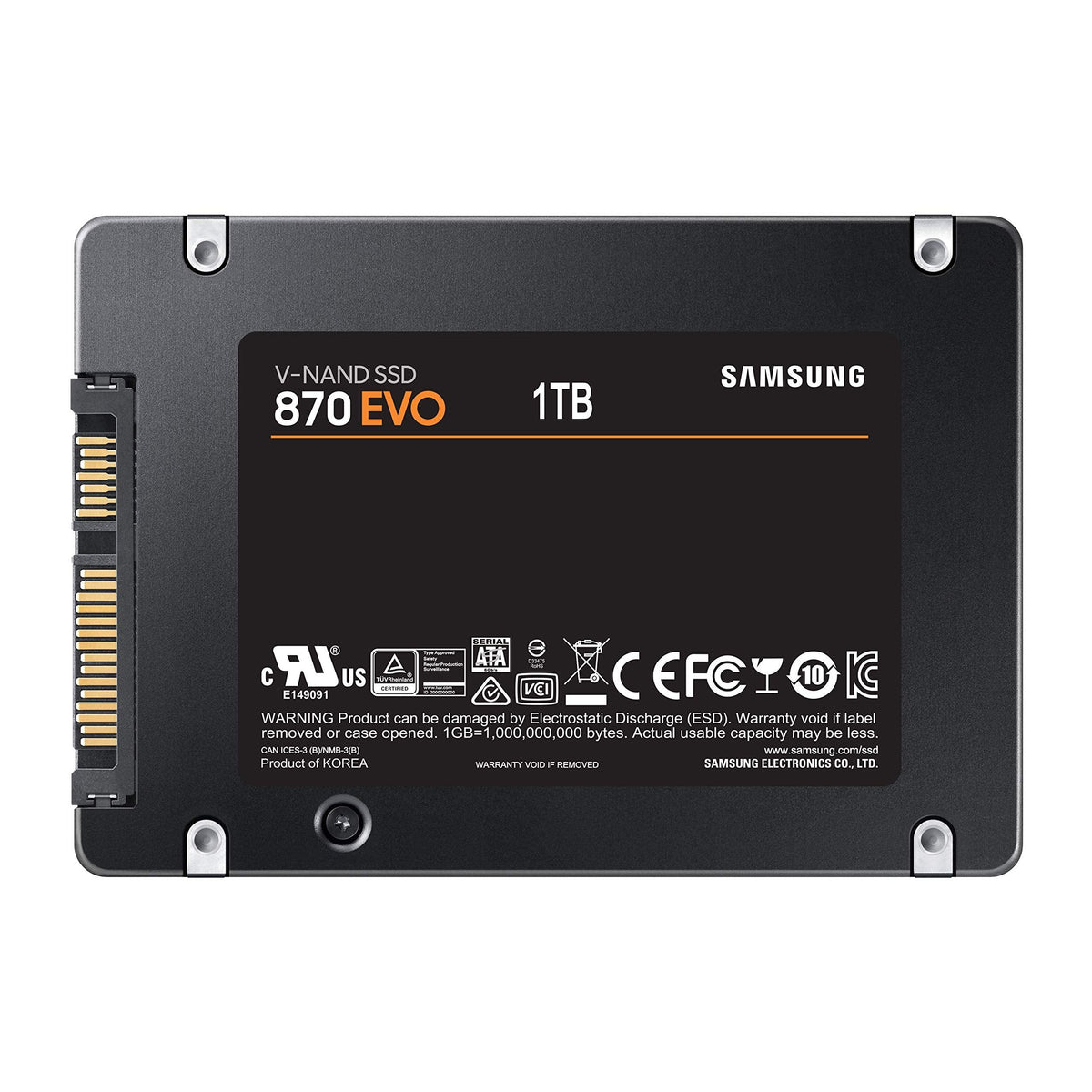 Samsung 870 EVO SATA III SSD 1TB 2.5” Internal Solid State Drive, Upgrade PC or Laptop Memory and Storage for IT Pros, Creators, Everyday Users, MZ-77E1T0B/AM