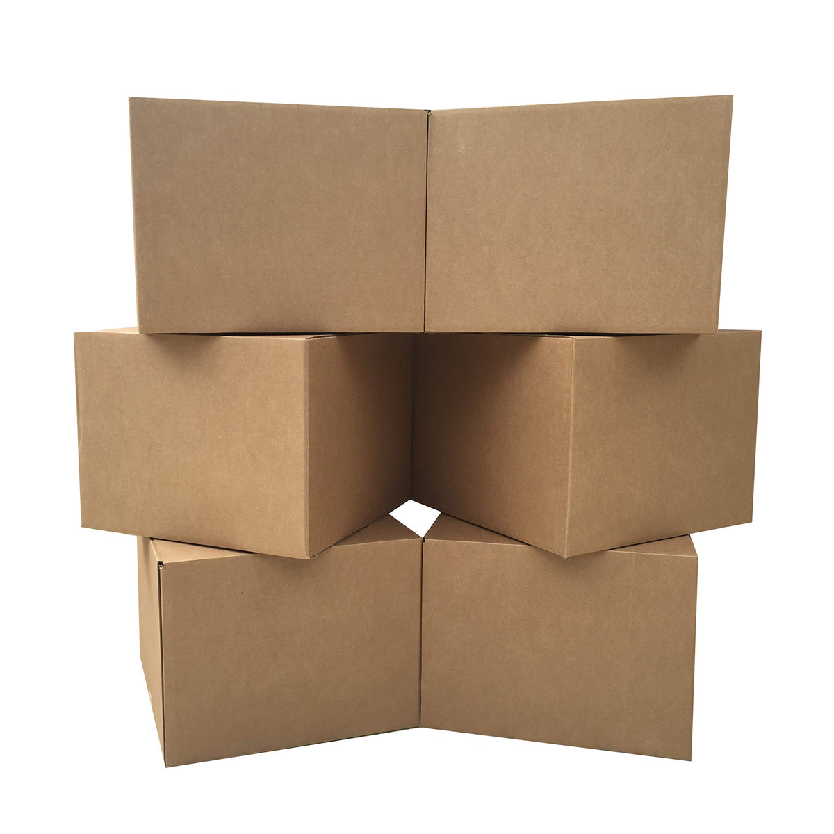 Amazon Basics Cardboard Moving Boxes - 6-Pack, Large, 20" x 20" x 15", Brown