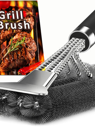 TNTOR Grill Brush with Scraper, 18 inch Adjustable Handle BBQ Grill Brush for Outdoor Grill, Extra Strong Grill Cleaner Accessories for Grill/Smoker/Gas/Charcoal Grill Cleaning-Grill Gifts for Men/Dad
