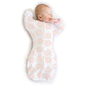 SwaddleDesigns Transitional Swaddle Sack, Arms Up Half-Length Sleeves & Mitten Cuffs, Swaddle for Newborn Transition to Baby Sleep Sack Wearable Blanket, 0-3 month, 6-14 lb, Heavenly Floral Pink