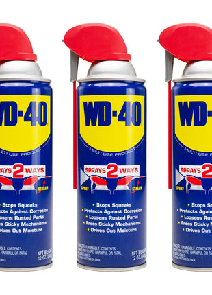 WD-40 Original Formula, Multi-Use Product with Smart Straw Sprays 2 Ways,12 OZs, 3-Pack, 12 OZ