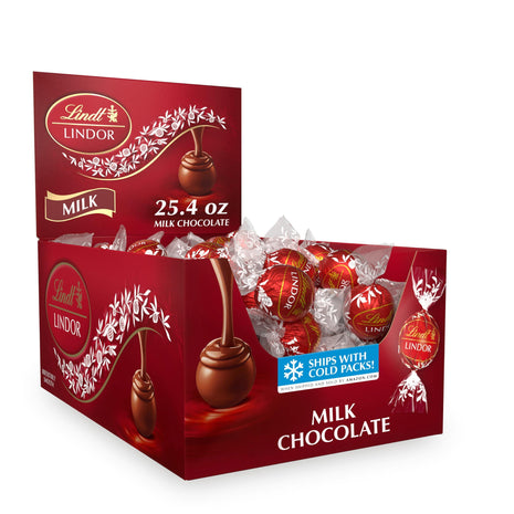 Lindt LINDOR Milk Chocolate Truffles, 60 Count Box, 25.4 Ounce