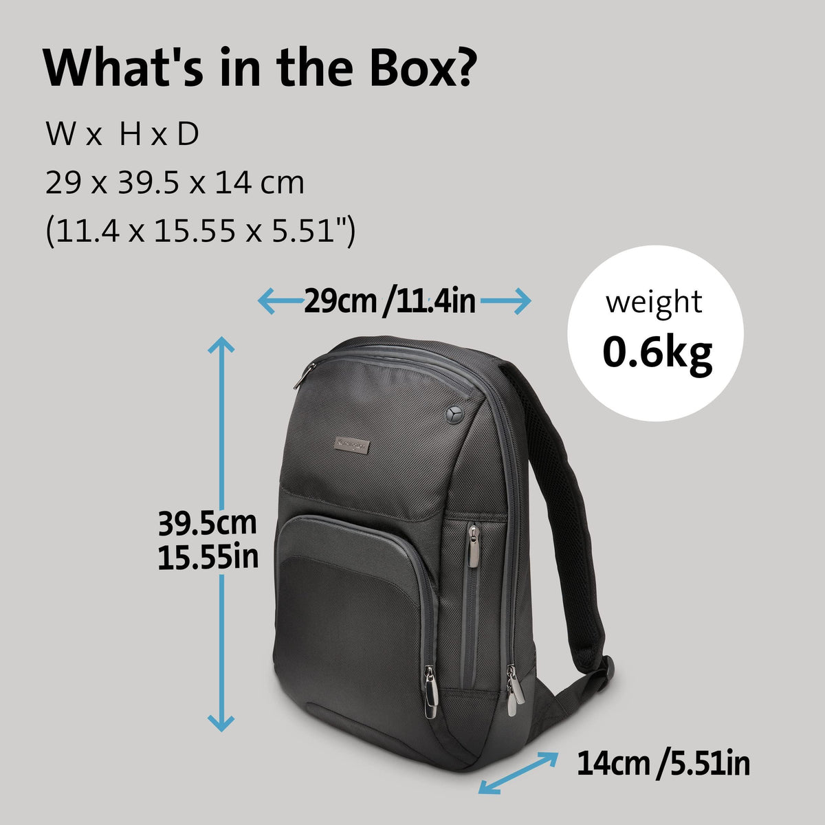 Kensington Triple Trek Slim Laptop Backpack for MacBooks, Chromebooks, Tablets & Ultrabooks up to 13-Inch-14-Inch (K62591AM), Black