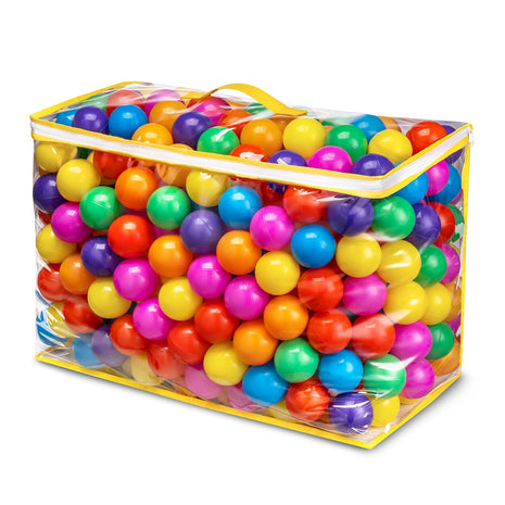 Hovenlay Ball Pit Balls Phthalate Free BPA Free Crush Proof Plastic - 7 Bright Colors in Reusable Play Toys for Kids with Storage Bag | Phthalate Free, BPA Free, Crush Proof Play Toys, Reusable Storage Bag