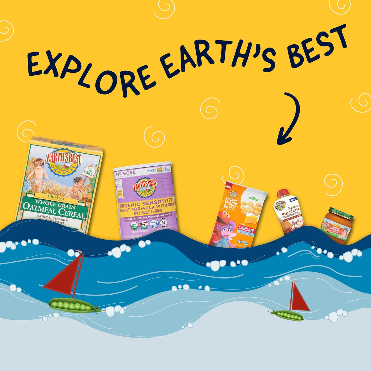 Earth's Best Organic Kids Snacks, Sesame Street Toddler Snacks, Organic Sunny Days Snack Bars for Toddlers 2 Years and Older, Strawberry with Other Natural Flavors, 16 Bars Per Box