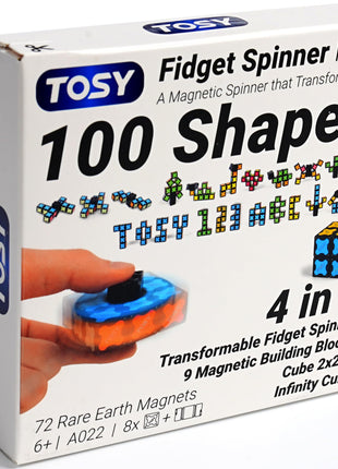 TOSY Magnet Fidget Spinner Mini - 8 Blocks, 3 in 1 Toy: Transformable Fidget Spinner, Infinity Cube, 2x2 Puzzle Cube, Stress Relief, STEM Sensory Magnet Tiles Birthday Gift for Kids/Boys/Girls/Adults