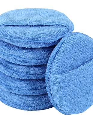 FONAROLL Microfiber Wax Applicator Pads, Car Wax Applicator with Finger Pocket, Buffing & Detail Polishing Foam Pads for Car Cleaning and Fine Polishing (5 inch, 6 Pack)