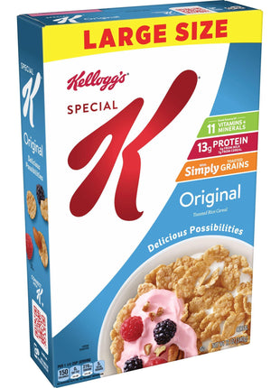 Kellogg's Special K Breakfast Cereal, Family Breakfast, Fiber Cereal, Large Size, Original, 12oz Box (1 Box)