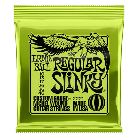 Ernie Ball Regular Slinky Nickel Wound Electric Guitar Strings, 10-46 Gauge (P02221)