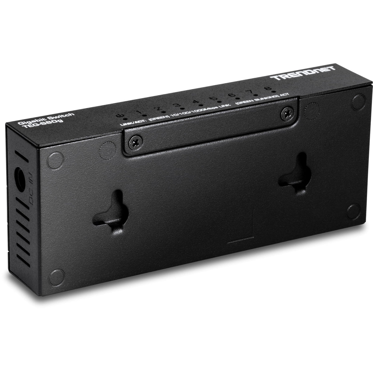 TRENDnet 8-Port Mini Gigabit Switch, TEG-S80g, Ethernet Splitter, NDAA + TAA Compliant, Desktop Metal Ethernet Network Switch, 8 x Gigabit Ports, Fanless, Lifetime Protection, Black